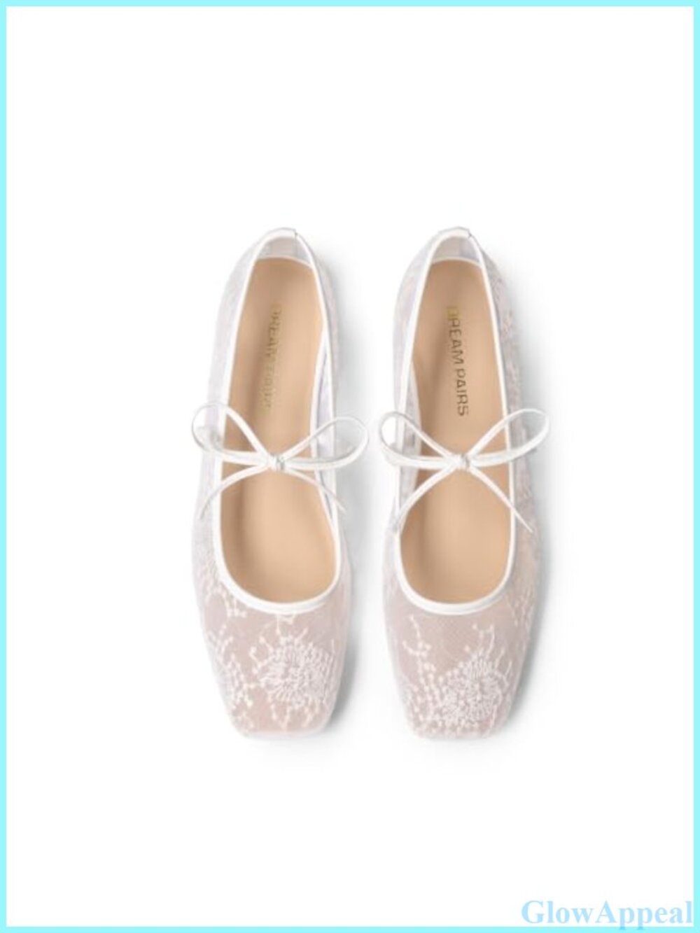 Womens Ballet Mary Jane Flats Textile Lace Square Toe Pull-On Comfortable Casual